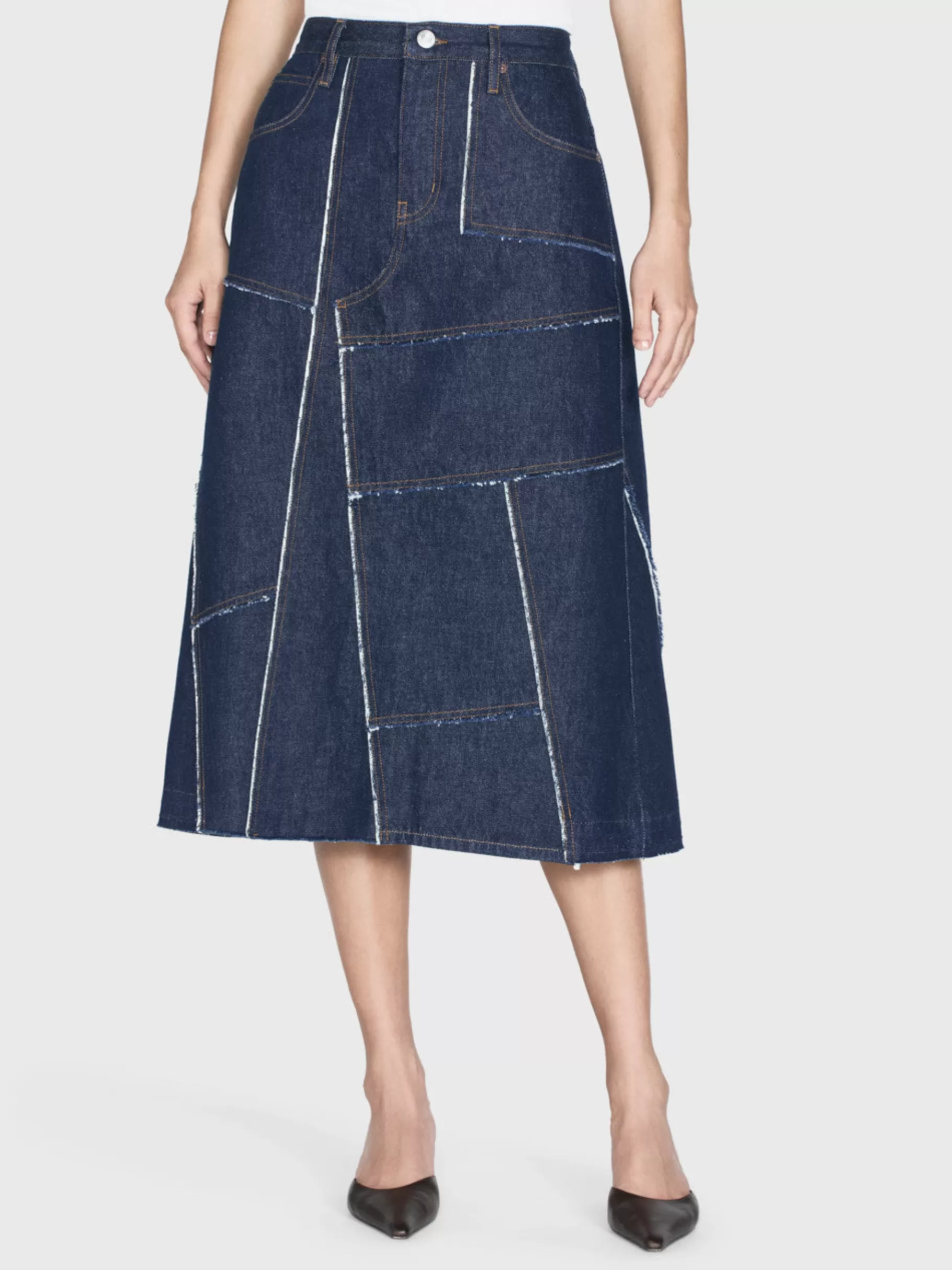 Skirts & Shorts*FRAME The Patchwork Midi Skirt in Hemlock
