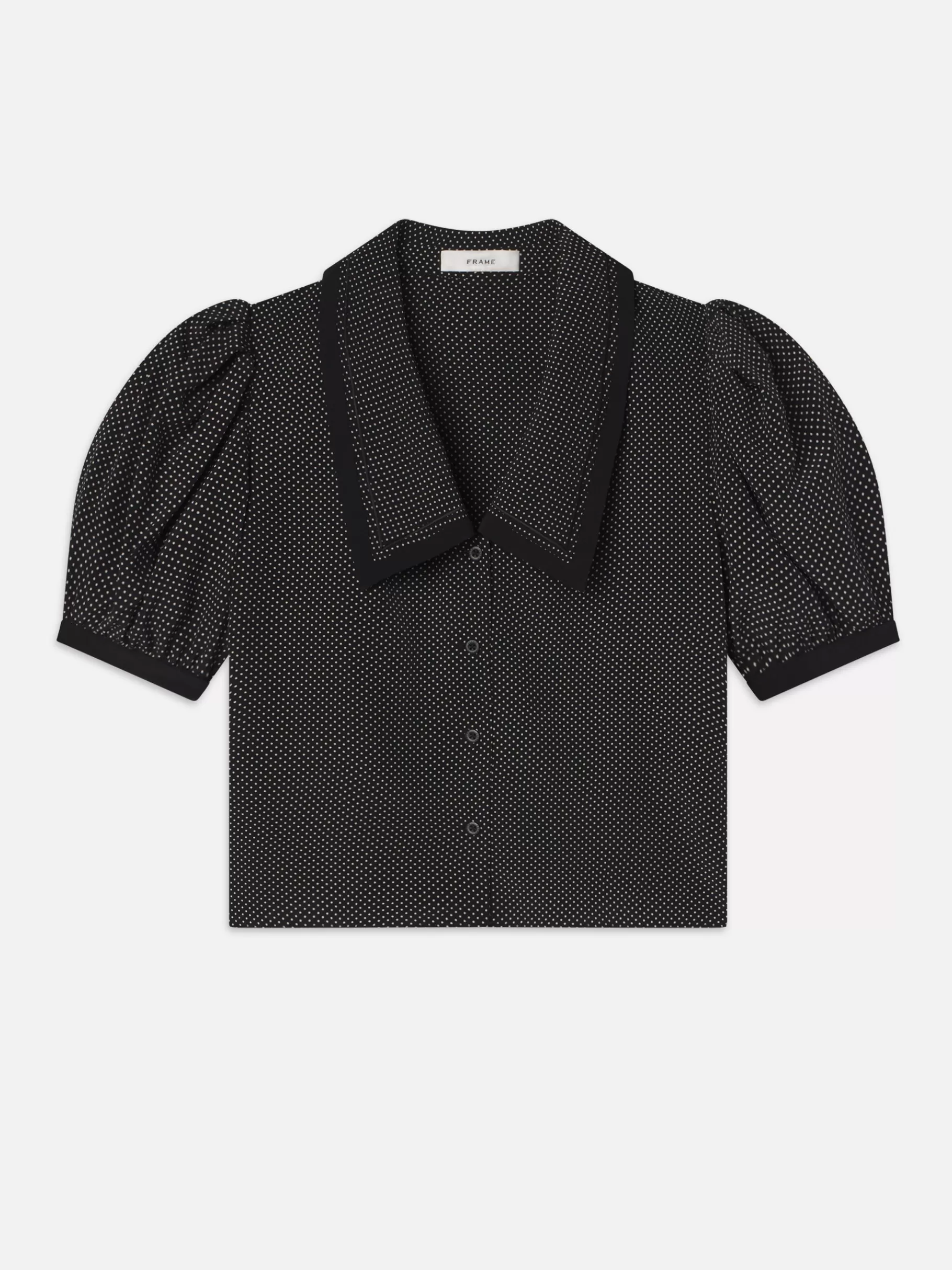 Tops & Blouses*FRAME The Polka Dot Sailor Blouse in Black Multi Blackmulti
