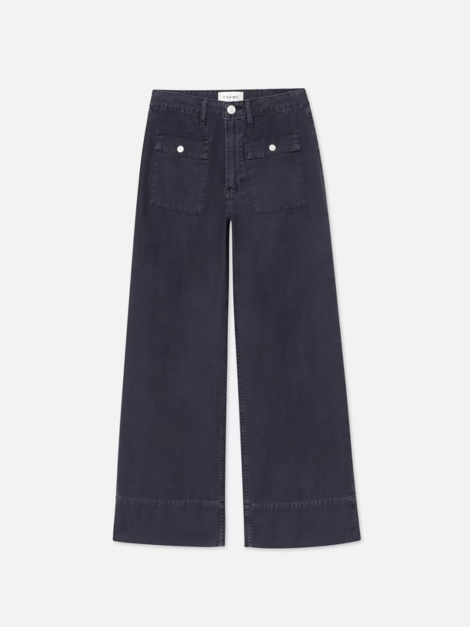 Pants*FRAME The 70's Patch Pocket Crop Straight in Washed Navy Washednavy