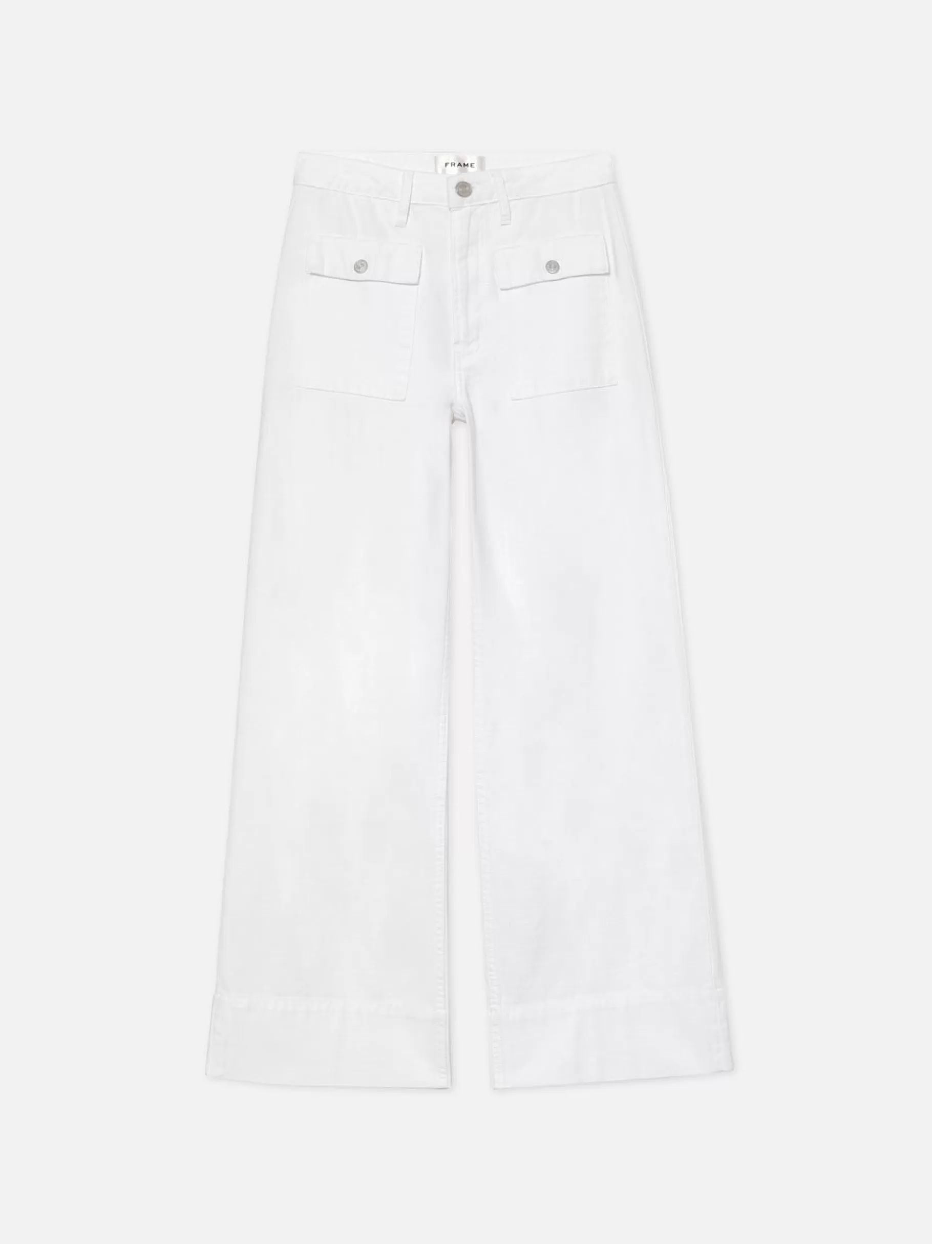 Straight | Pants*FRAME The 70's Patch Pocket Crop Straight in White