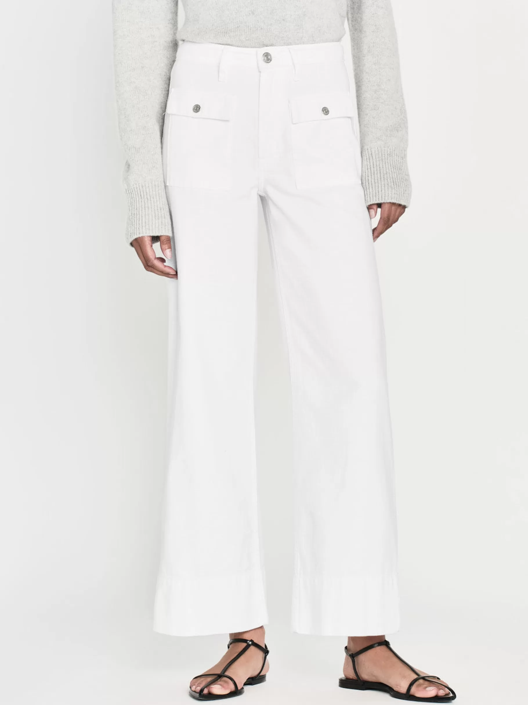 Straight | Pants*FRAME The 70's Patch Pocket Crop Straight in White