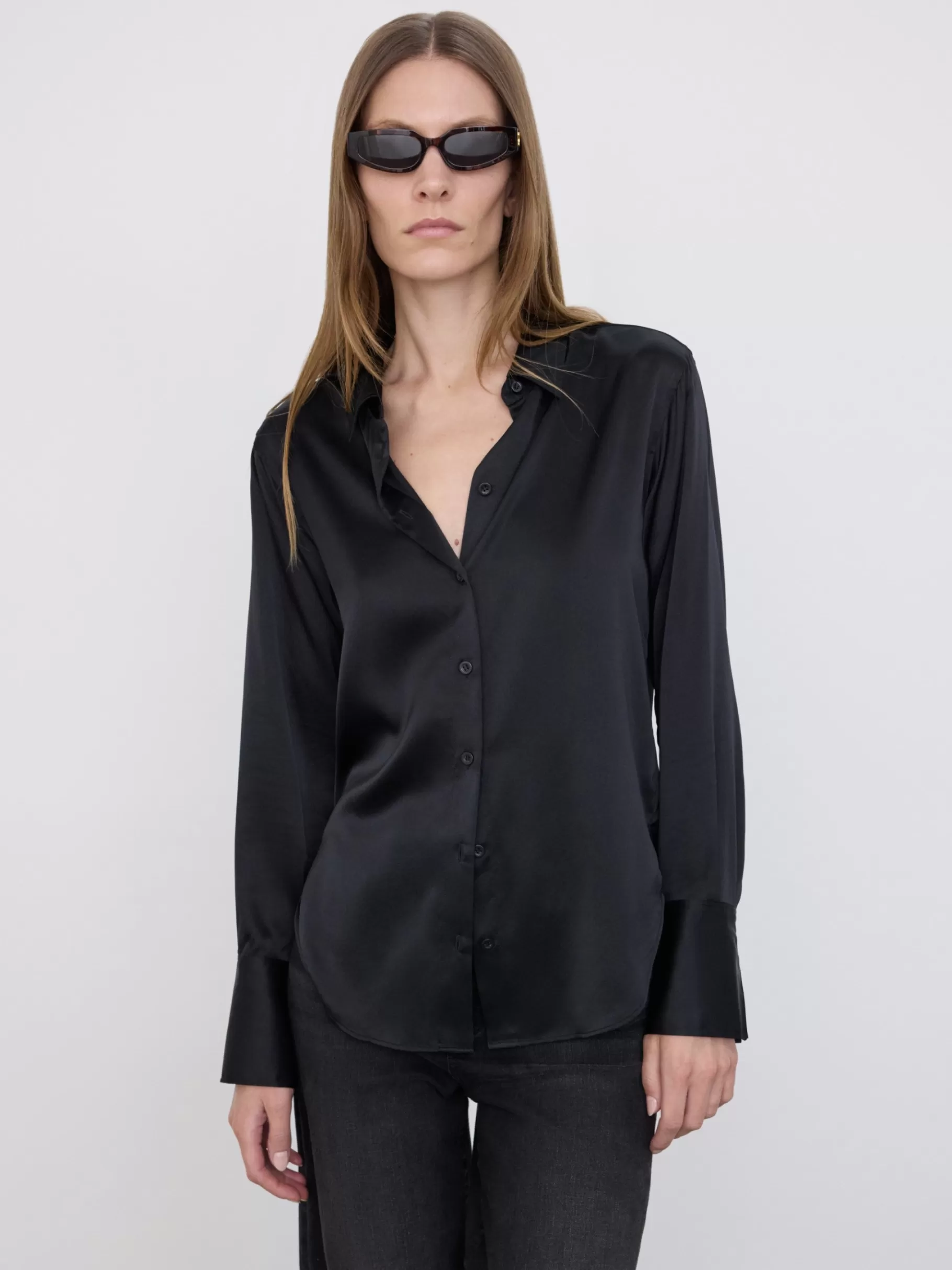 Tops & Blouses*FRAME The Standard Shirt in Noir