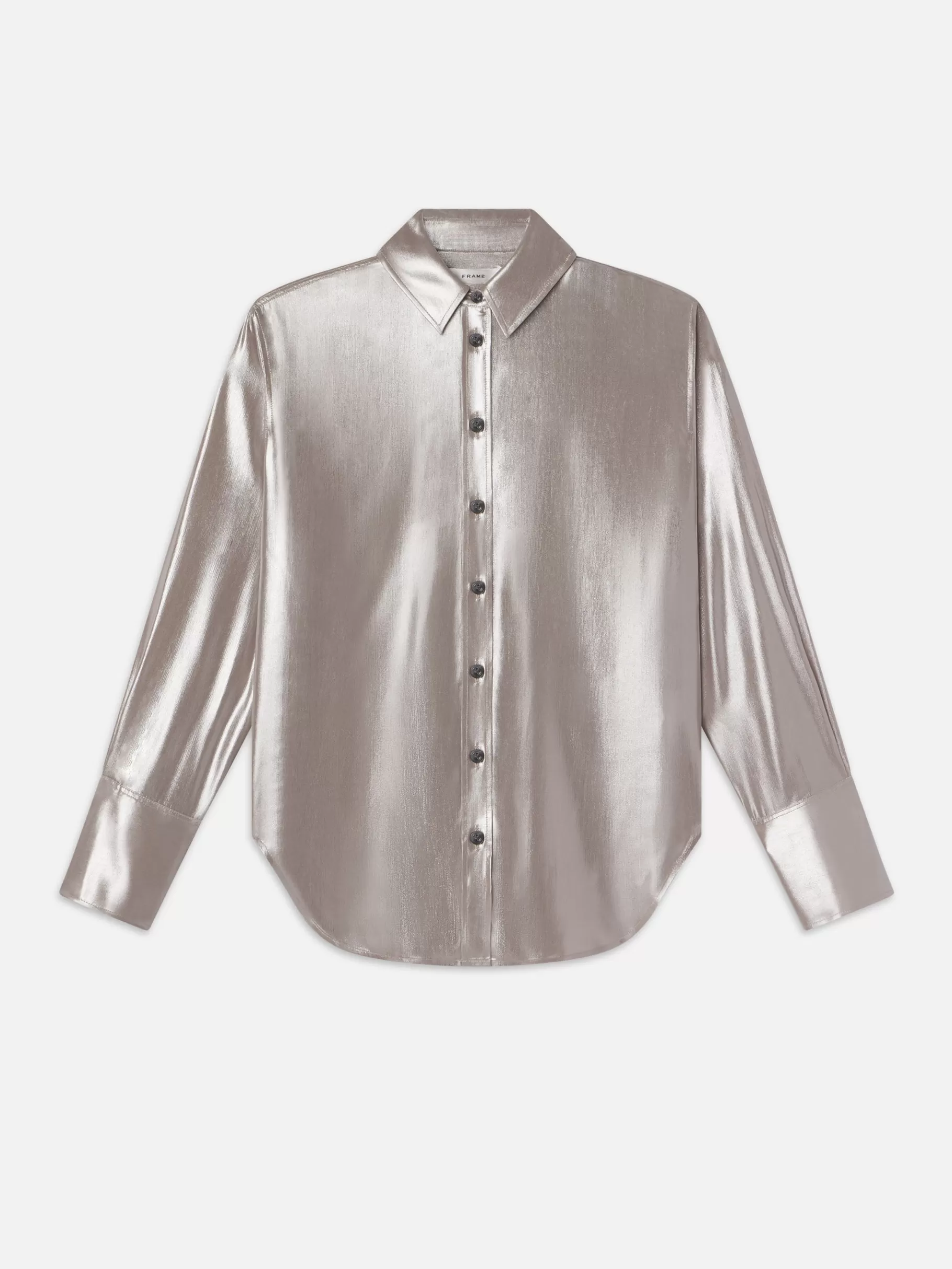Tops & Blouses*FRAME The Standard Shirt in Silver Lame Silverlame