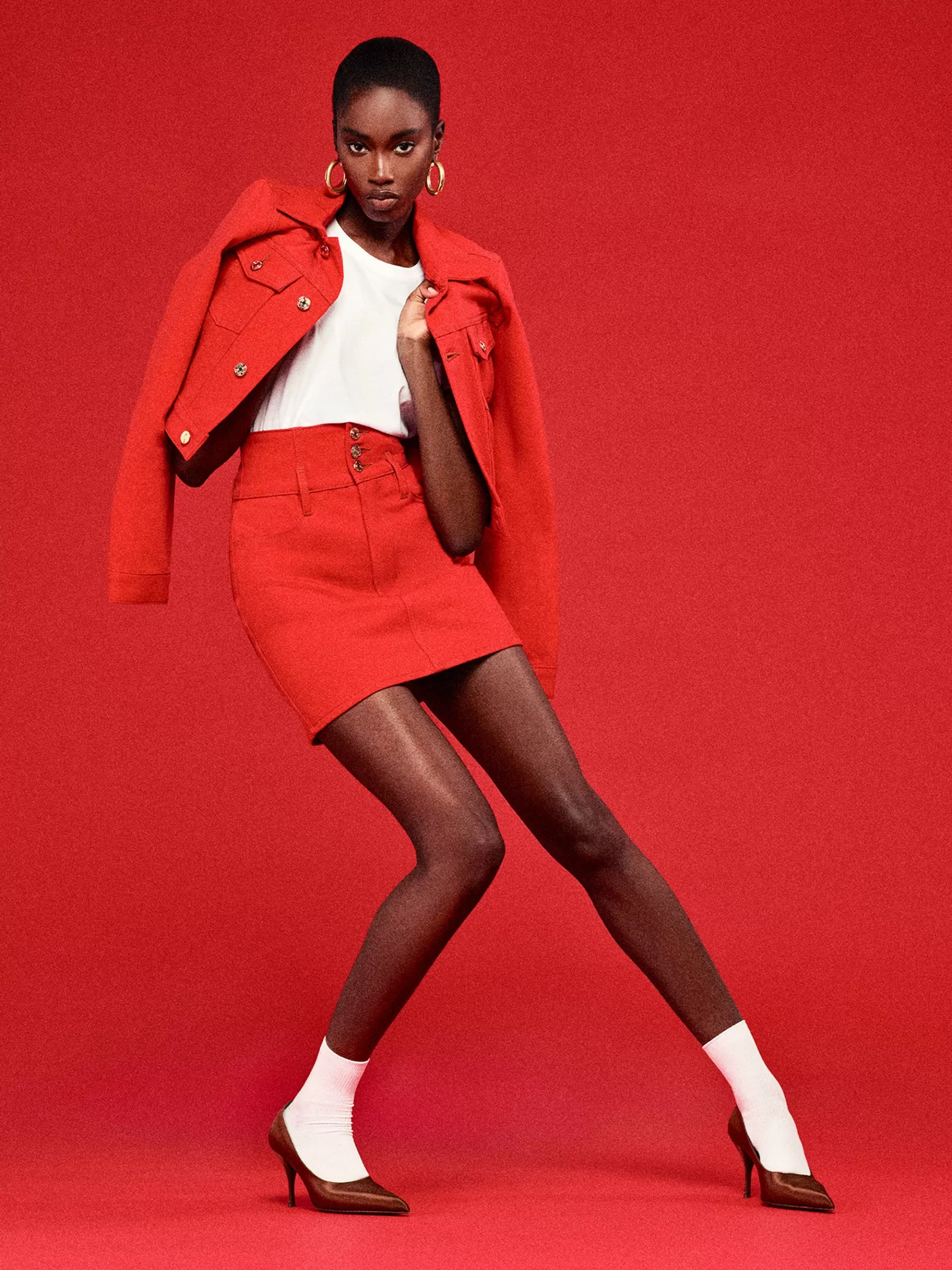 Jackets & Coats*FRAME The Tailored Denim Jacket in Herrera Red Herrerared