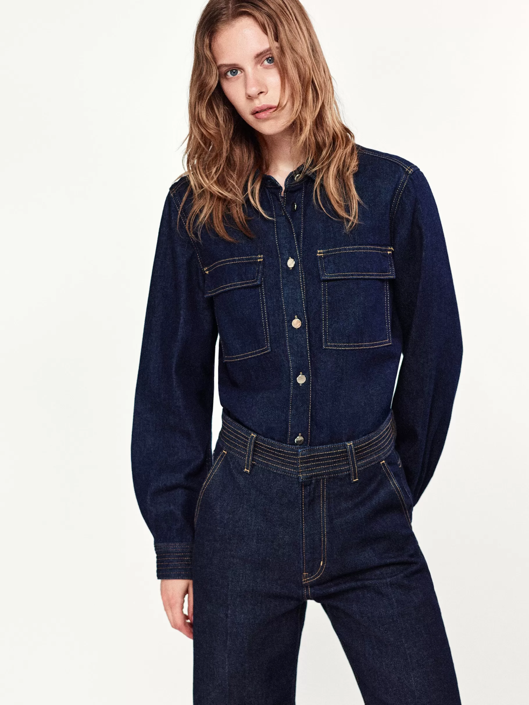 Tops & Blouses*FRAME The Trapunto Shirt in Rinse