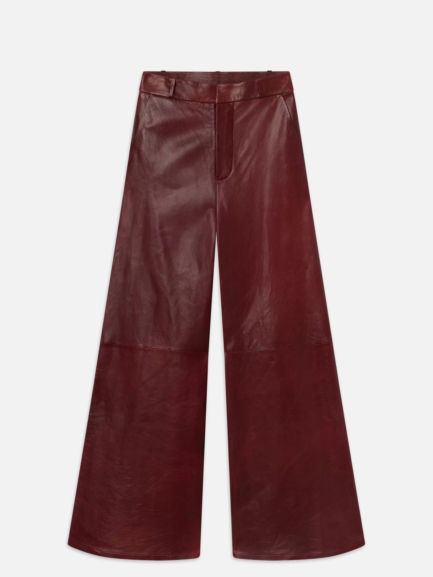 Leather & Suede | Pants*FRAME The Wide Leather Trouser in Syrah Red Syrahred