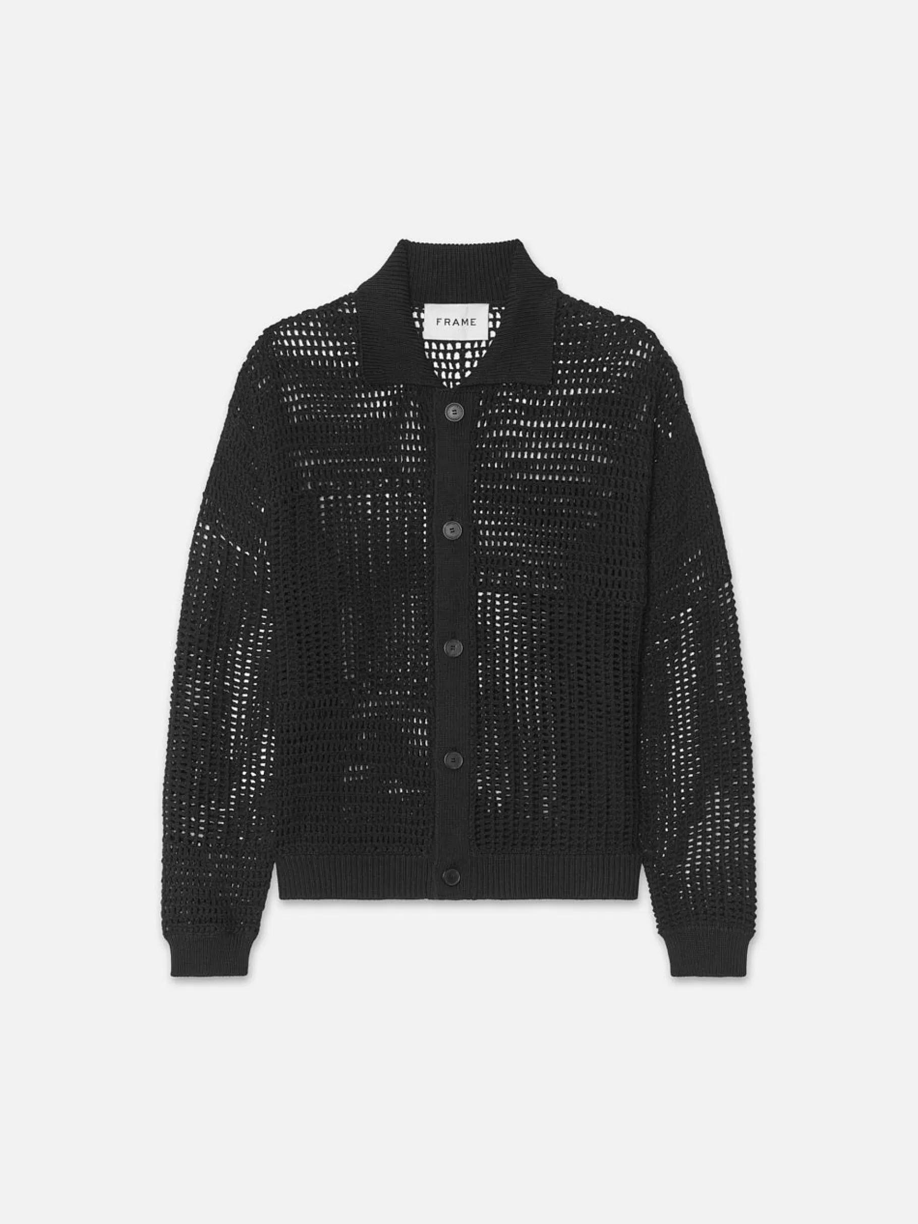 Sweaters & Hoodies*FRAME Tonal Crochet Sweater in Black