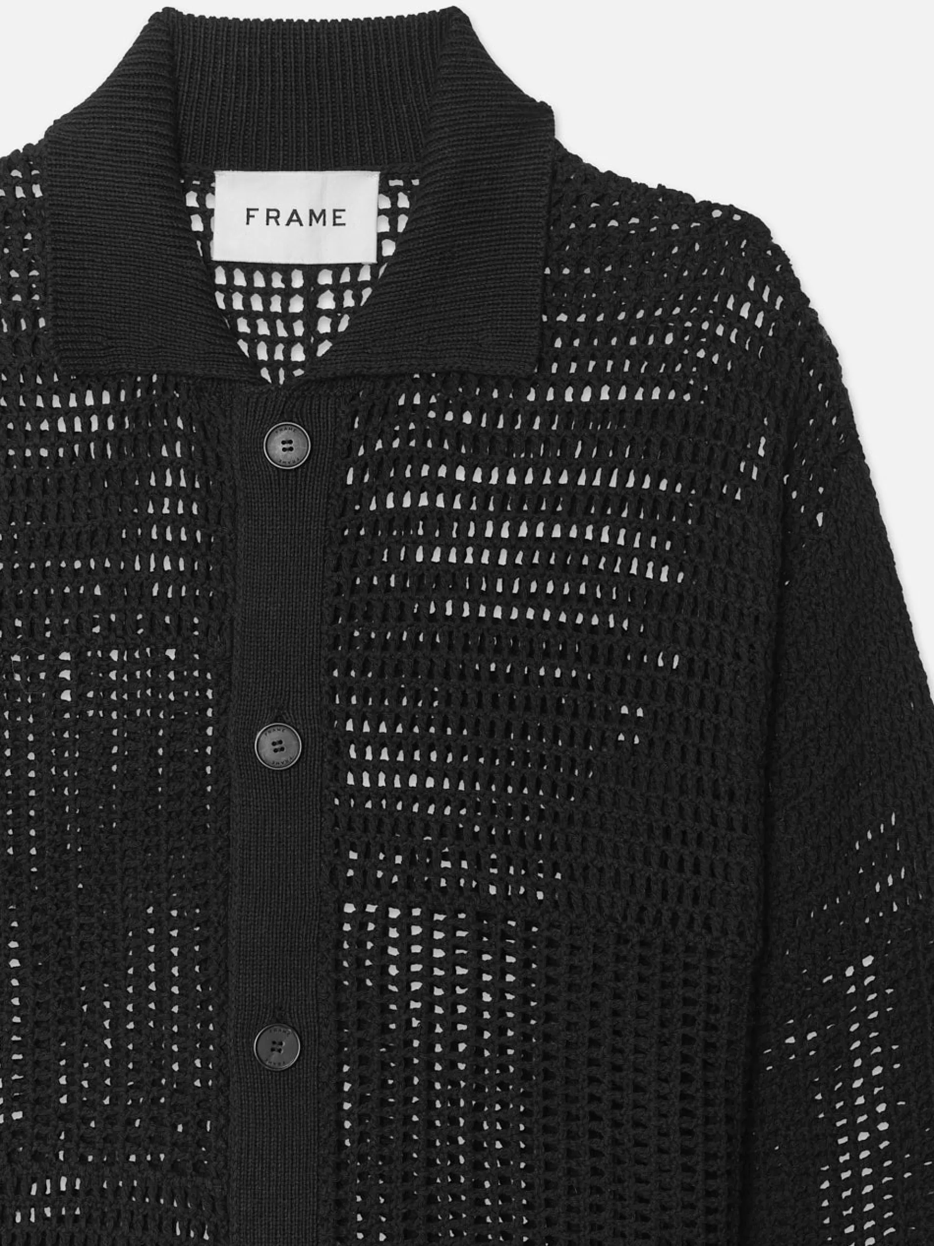 Sweaters & Hoodies*FRAME Tonal Crochet Sweater in Black