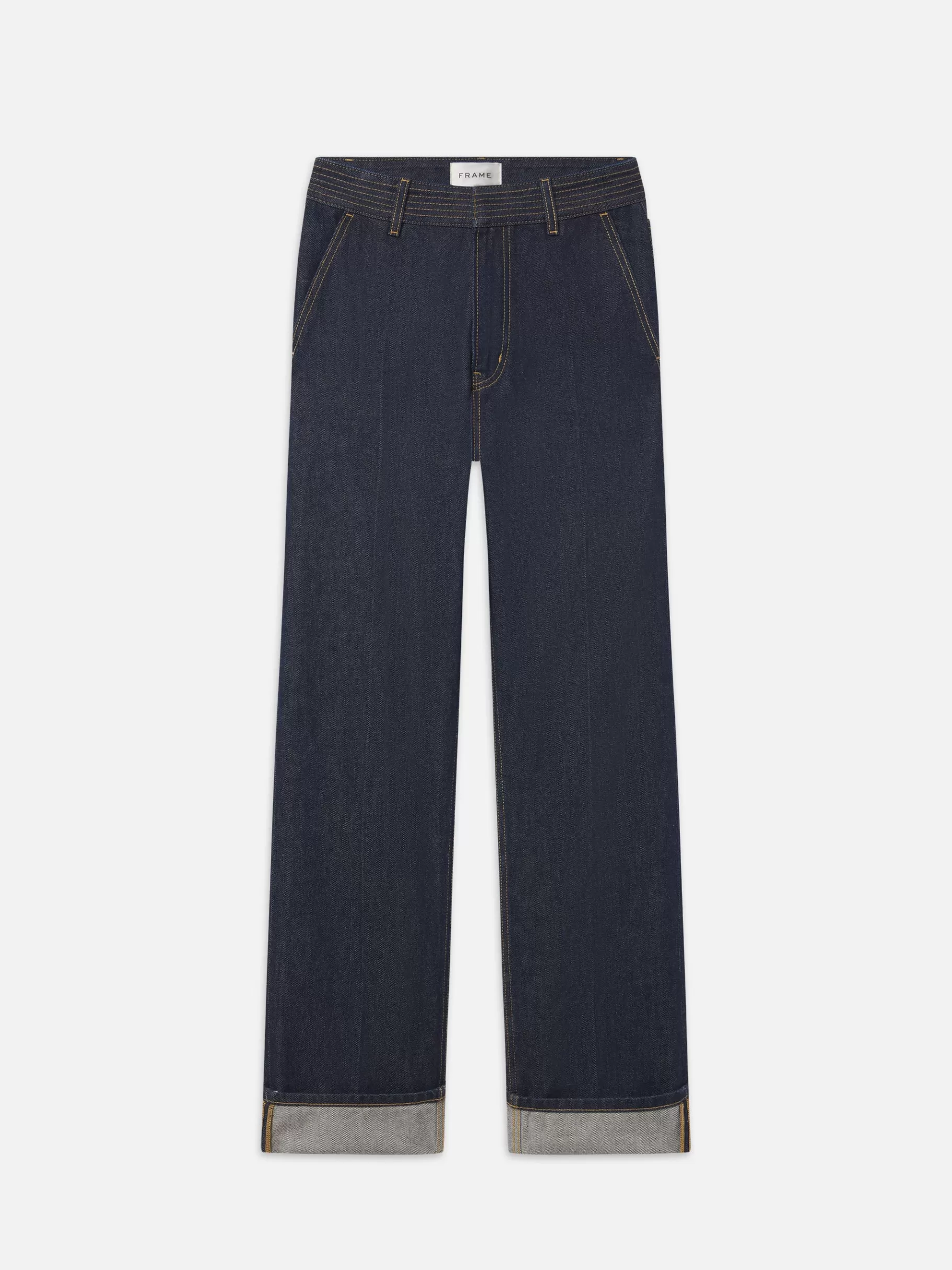 Straight*FRAME Trapunto Trouser in Rinse
