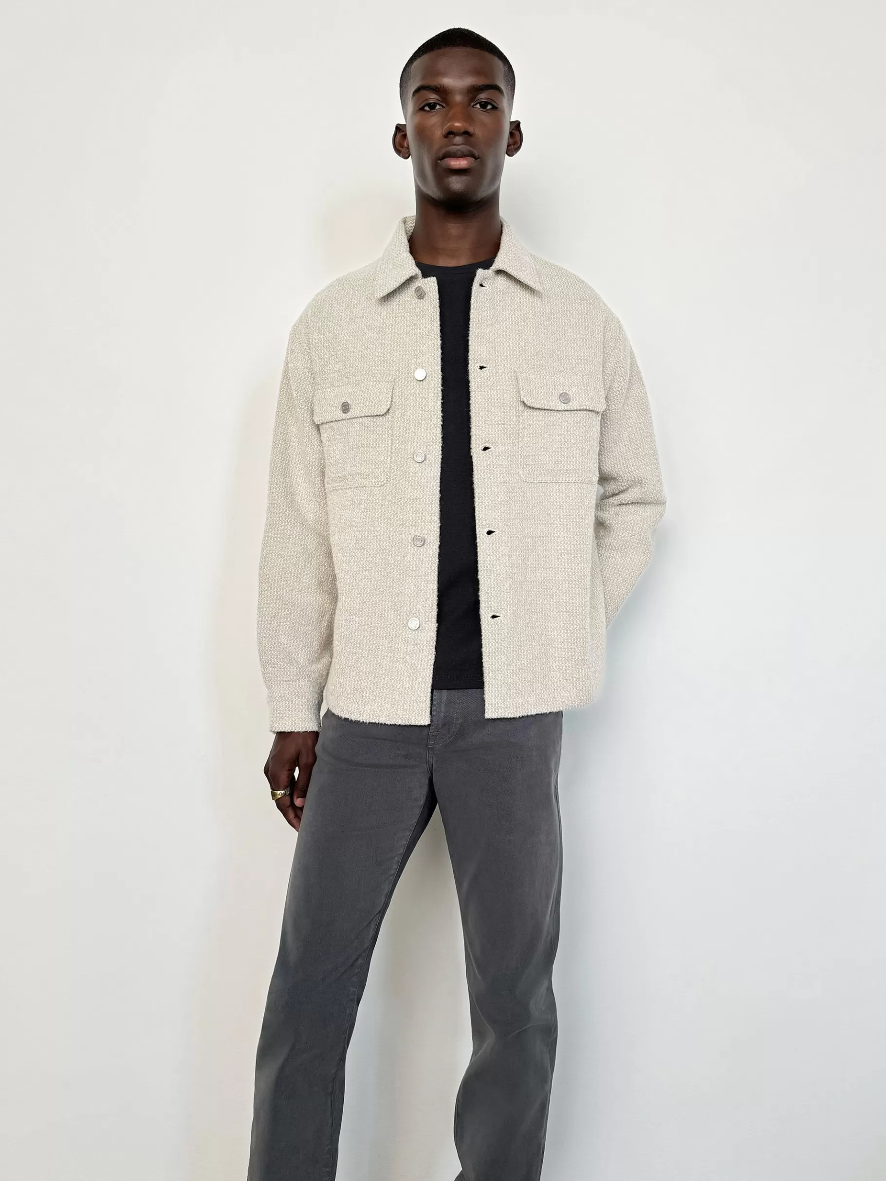 Jackets & Coats*FRAME Tweed Overshirt Jacket in Dove Tweed Dovetweed