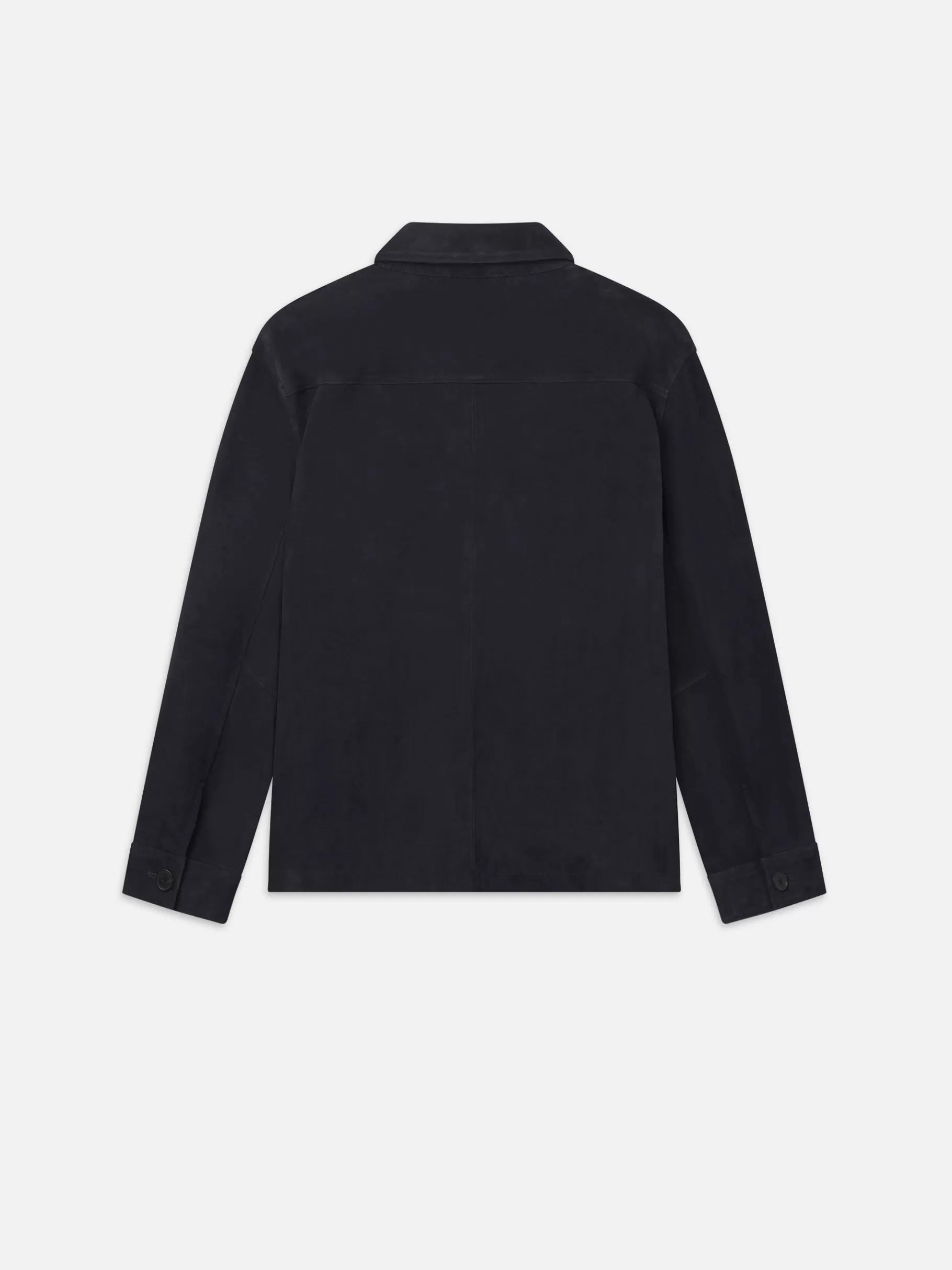 unlined_suede_chore_coat__in__dark_navy_4.webp Leather & Suede | Jackets & Coats*FRAME Unlined Suede Chore Coat in Dark Navy Darknavy