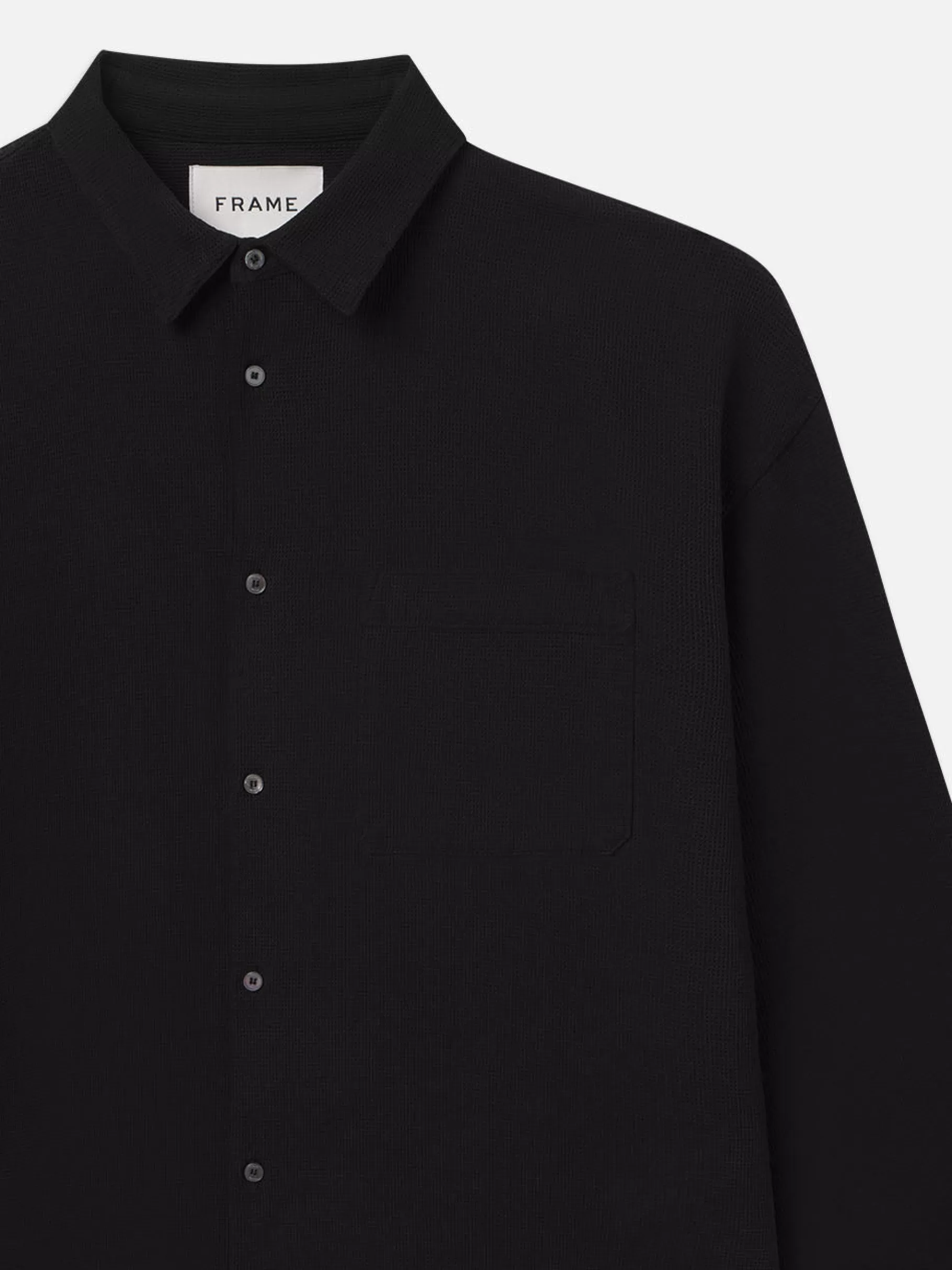 Shirts*FRAME Waffle Textured Shirt in Black