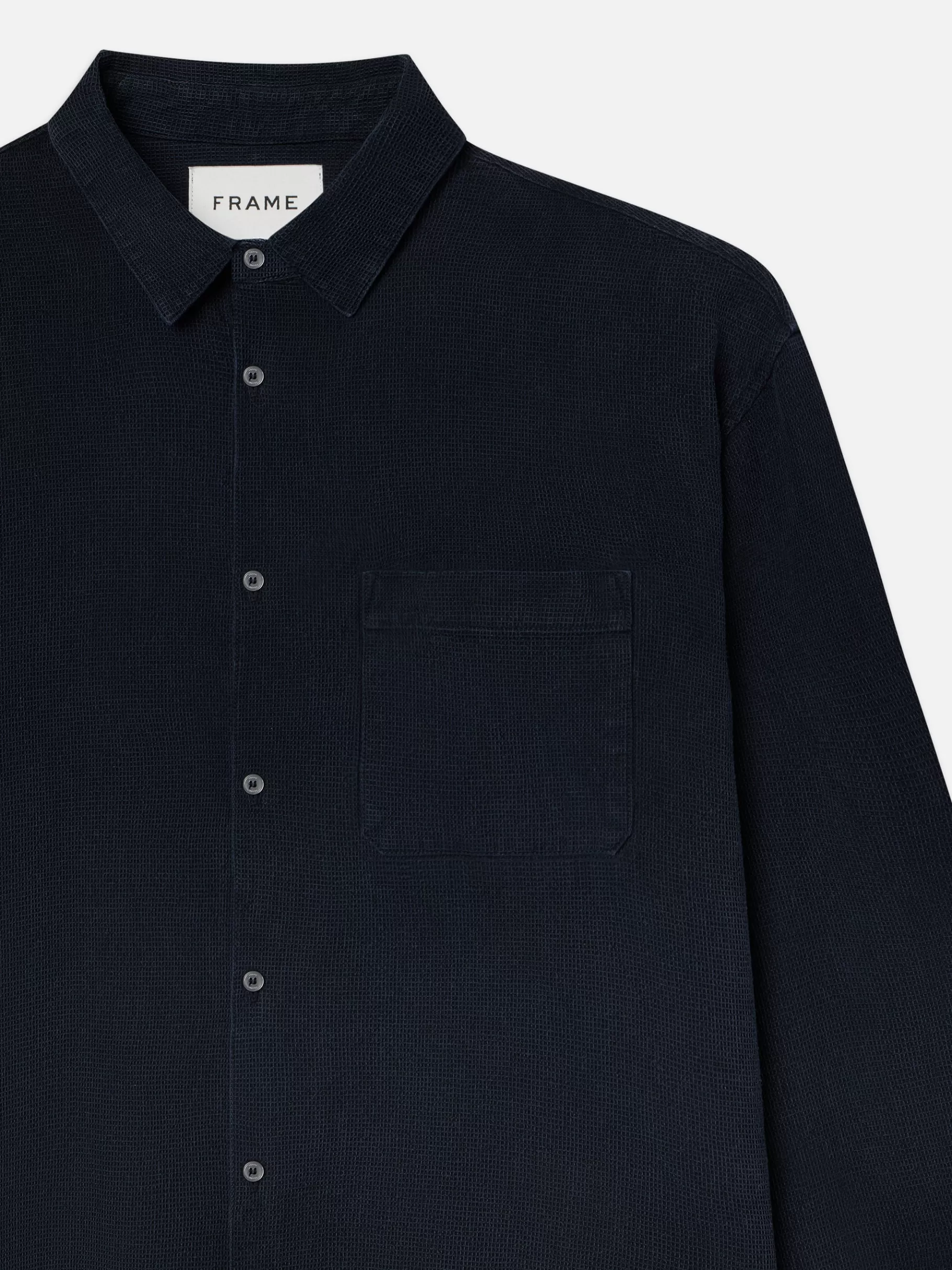 Shirts*FRAME Waffle Textured Shirt in Dark Navy Darknavy