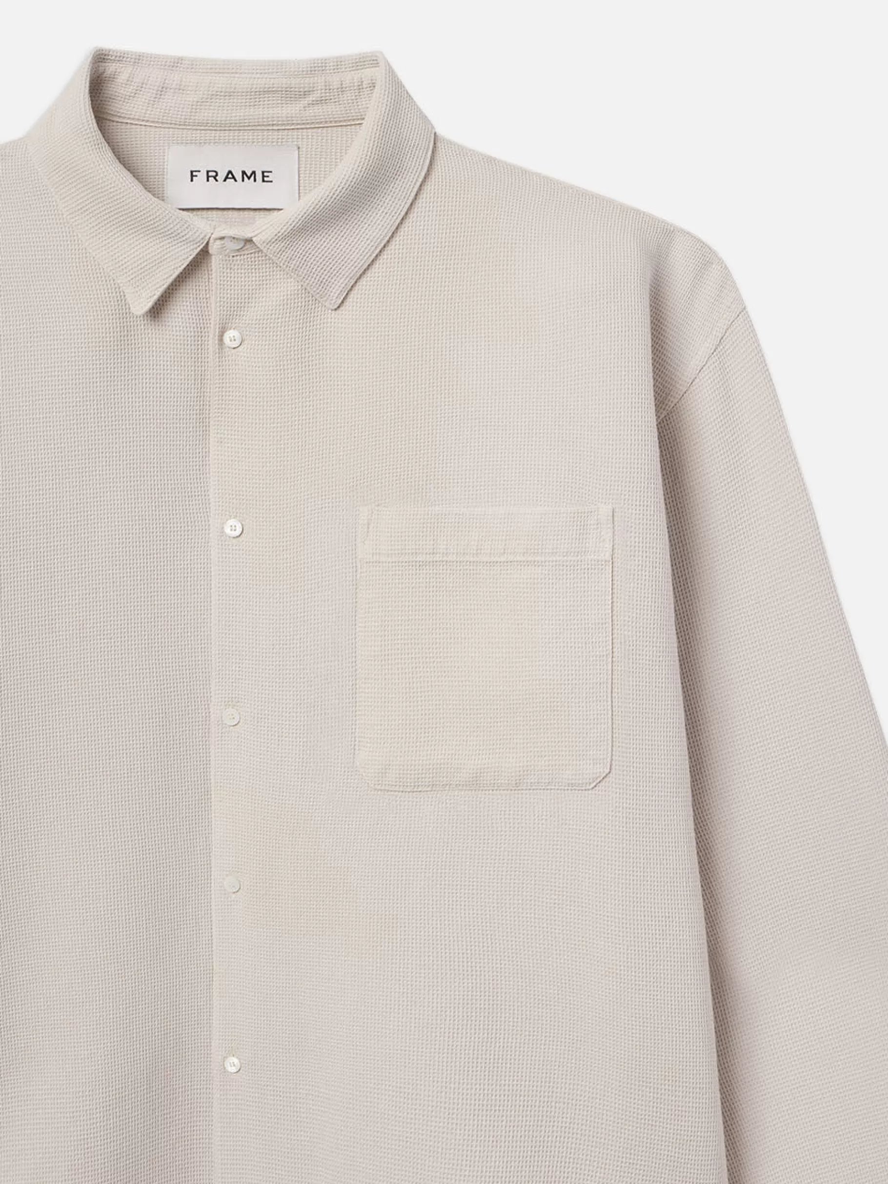 Shirts*FRAME Waffle Textured Shirt in Off White Offwhite