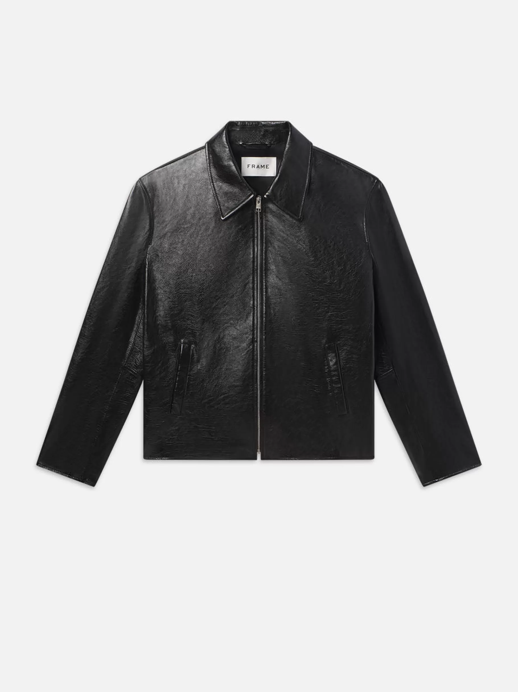 Leather & Suede | Jackets & Coats*FRAME Zip Up Leather Jacket in Black
