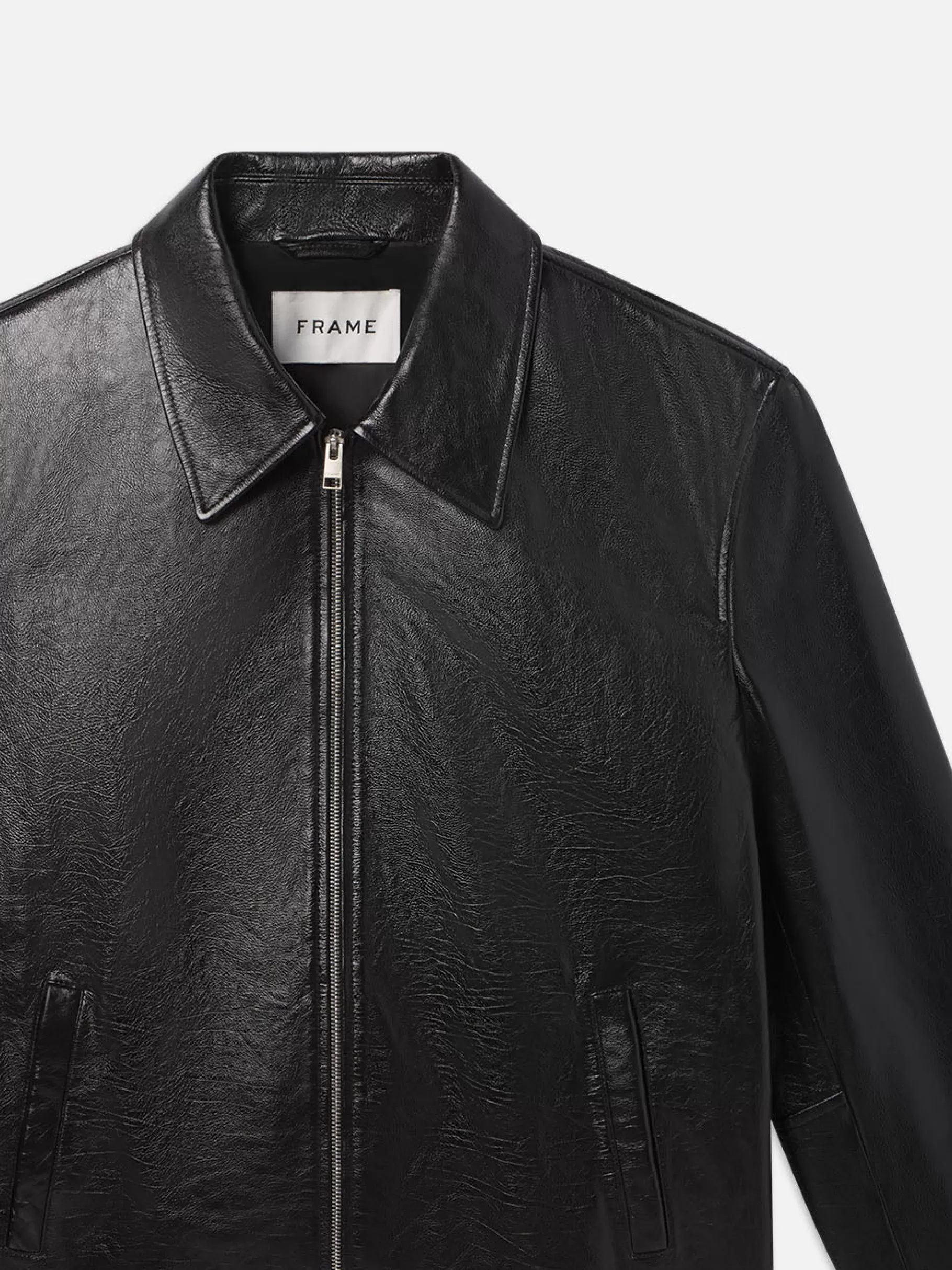 Leather & Suede | Jackets & Coats*FRAME Zip Up Leather Jacket in Black